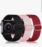 Zestaw 3 pasków do Apple Watch – czerwony, różowy, czarny – 42/44 mm