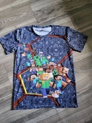 T-SHIRT KOSZULKA CHŁOPIĘCA MINECRAFT SZARA 146