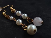 Kolczyki softgirl alternative biel pudrowy ròż