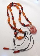 Naszyjnik z kamieni naturalnych - zawieszka Kwarc Różowy 