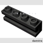 LEGO 2653 KLOCEK 1x4 z rowkiem prowadnica czarny