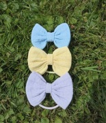 Gumki do włosów z kokardką muślinowe dziecięce