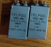 0,25 uf - 1000V KBG-MN - 2  sztuki TELPOD