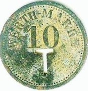 ŚLĄSK - POLANICA  WERTH-MARKE 10 FEN T mos 19,2 mm - ładny stan  !!!