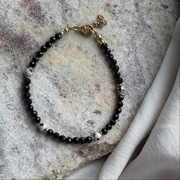 Bransoletka Czarny Turmalin i Jaspis Dalmatyński