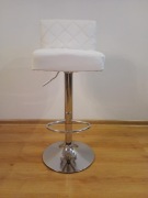 Hokery barowe, białe, eko skóra