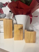 Świeczniki drewniane kpl 3 szt.