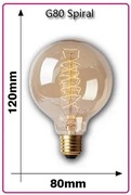 Edison Żarówka dekoracyjna E27 40W G80 węglowa (nie LED)
