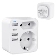 Adapter podróżny USA 6 w 1 Kanada, Meksyk, Panama, Tajlandia, Liban i inne