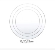 Dyski akrylowe 3szt śr.15/20/25 * 0.2cm do tynkowania wyrównywania tortów 