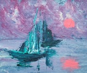 "En Pleine Mer" oryg., autorski, sygnowany obraz akrylowy z certyfikatem 