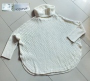 Bonprix body flirt fajny luźny sweterek z golfem biel r.48/50