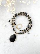 Onyks, lawa wulkaniczna, hematyt - stal, metal UNIKAT