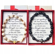 Podziękowania dla Chrzestnych Chrzest Święty Różaniec Prezent Box Rodziców