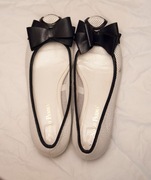 PAOLO PARMA Baleriny Skórzane Perforowane Ażurowe Kokarda Rozmiar 36