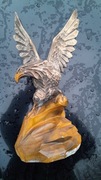 Orzeł -drewniana rzeźbiona figurka z prlu -duży 36 cm