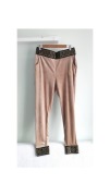 Monnari Welurowe beżowe spodnie r L