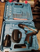 Wiertarko wkrętarka LI-ION 12V zestaw bity wiertła zasilacz walizka nowa 