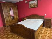 Sypialnia meble drewniane, łóżko, szafa 3D, 2 szafki, toaletka z lustrem