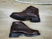 Ocieplane skórzane buty za kostkę walk 44 zapinane na rzep