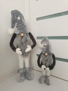 Krasnal Świąteczny Skrzat Figurka Tkanina 2 szt. 110cm i 70cm