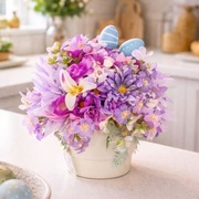 Wielkanocny stroik wiosenny z jajkami dekoracja handmade