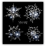 śnieżynki z koralików- ozdoby choinkowe, zawieszki na choinkę MM-ART