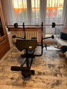 Ławka treningowa HS-1065HB Pro z modlitewnikiem + gryf 180cm + 40 kg