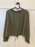 Bluzka z odkrytymi plecami z długim rękawem khaki Mohito