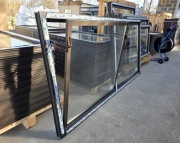 Okno PCV ze słupkiem 240x90 (2400x900 mm) brązowe uchylne gospodarcze