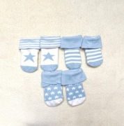 Skarpetki dla noworodka 3 pack 3 pary białe niebieskie frotte miękkie