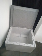 Duże solidne termobox lodówka turystyczna ogrodowa 74x64x43 grubość 6cm 