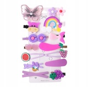 Zestaw Spinek do Włosów dla Dziewczynek 14 sztuk Kolorowe Kwiatki Motylki