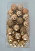 Zestaw małych plastikowych bombek na choinkę  - 36 sztuk w zestawie