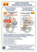 ZTM Warszawa - naklejka z informacją nt Identyfikatora kontrolera biletów