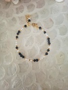 Bransoletka handmade z naturalnych kamieni hematytu pereł obsydian 