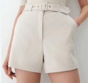 Szorty damskie z paskiem beżowe Bermudy, Sinsay nowe !! S