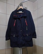 Kurtka płaszcz XXL Ulla Popken płaszczyk materiałowy damski granatowa niebi