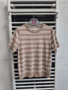 Beżowa bluzka sweterkowa w paski Sinsay L (40) – stan idealny 