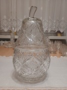 Gruszka cukiernica bomboniera kryształowa szkło ozdobne 29x15 cm