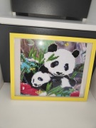 Obraz Pandy haft diamentowy mozaika w ramce 32x26 cm Diamond Painting 