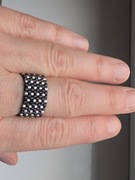 Czerń i złoto pierścionek/obrączka z Miyuki