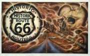 ROUTE 66 - malowane na płycie 60/40cm. Pop Art.