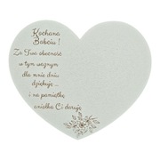 MR77 Serce z sentencją Dla Babci 12x10 cm białe 