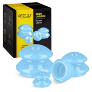 Bańki chińskie silikonowe MED+niebieskie 4 sztuki- do masażu 4FIZJO