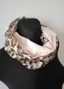 Komplet komin plus opaska welwet beż 