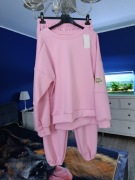 KOMPLET DRESOWY DAMSKI - ID8874 RÓŻOWY dres bawełniany wygodny one size