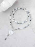 Naszyjnik z kamieni naturalnych, srebrna stal UNIKAT