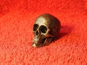 czaszka - realistyczna, szczegółowa miniatura - odlewana figurka z brązu