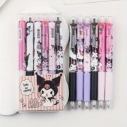 Kuromi długopisy żelowe 6 sztuk Sanrio z Kuromi